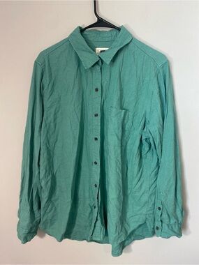 Universal Thread Men's Teal Green Long Sleeve Button-Down Shirt